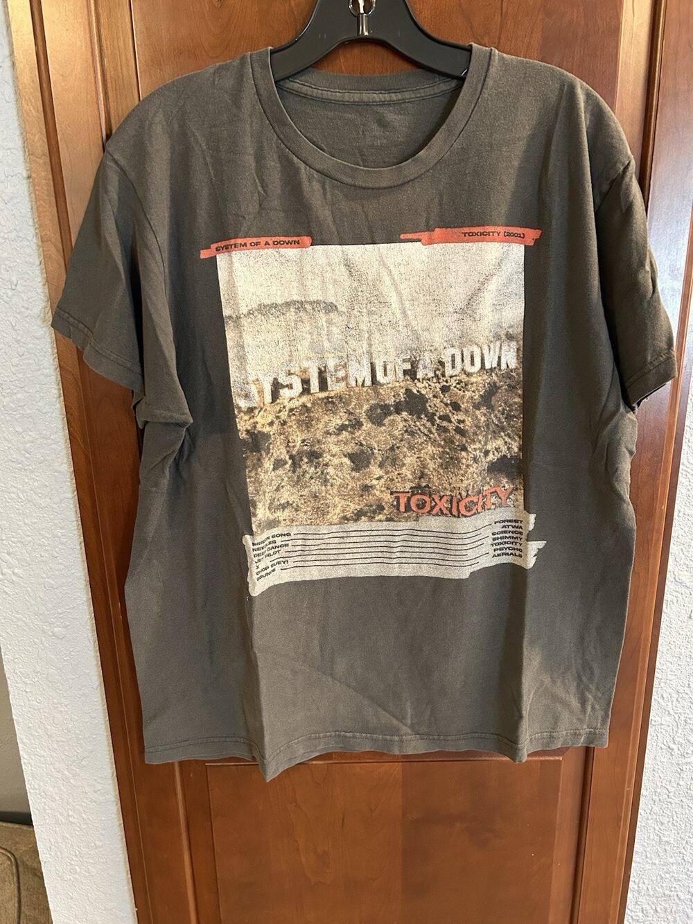 System Of A Down Toxicity Vintage Gray T-Shirt Tour‎ Concert 2001 Album Large